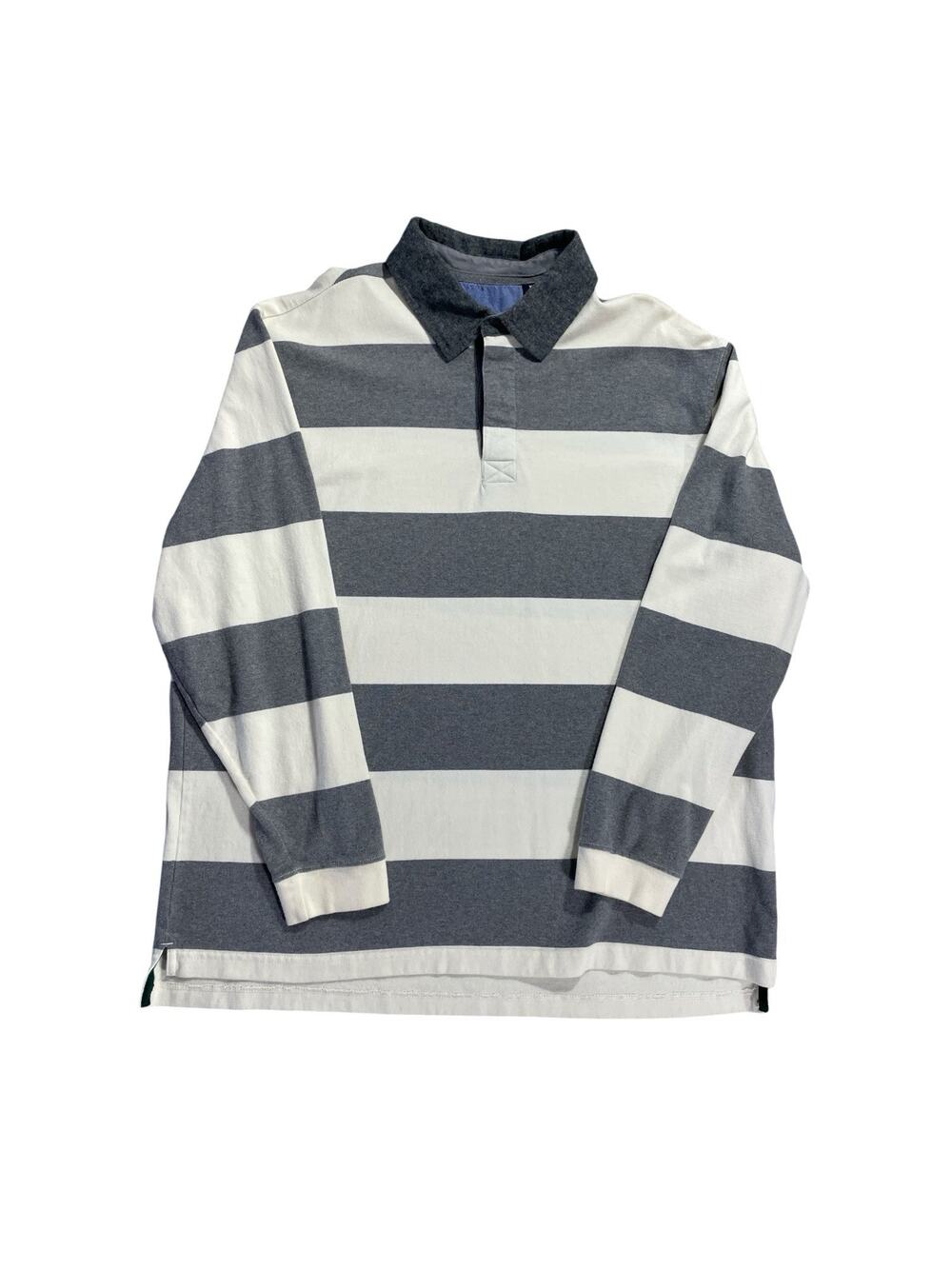 Regal Rugby Shirt Mens XL Striped Heavyweight Cotton Wool Collar